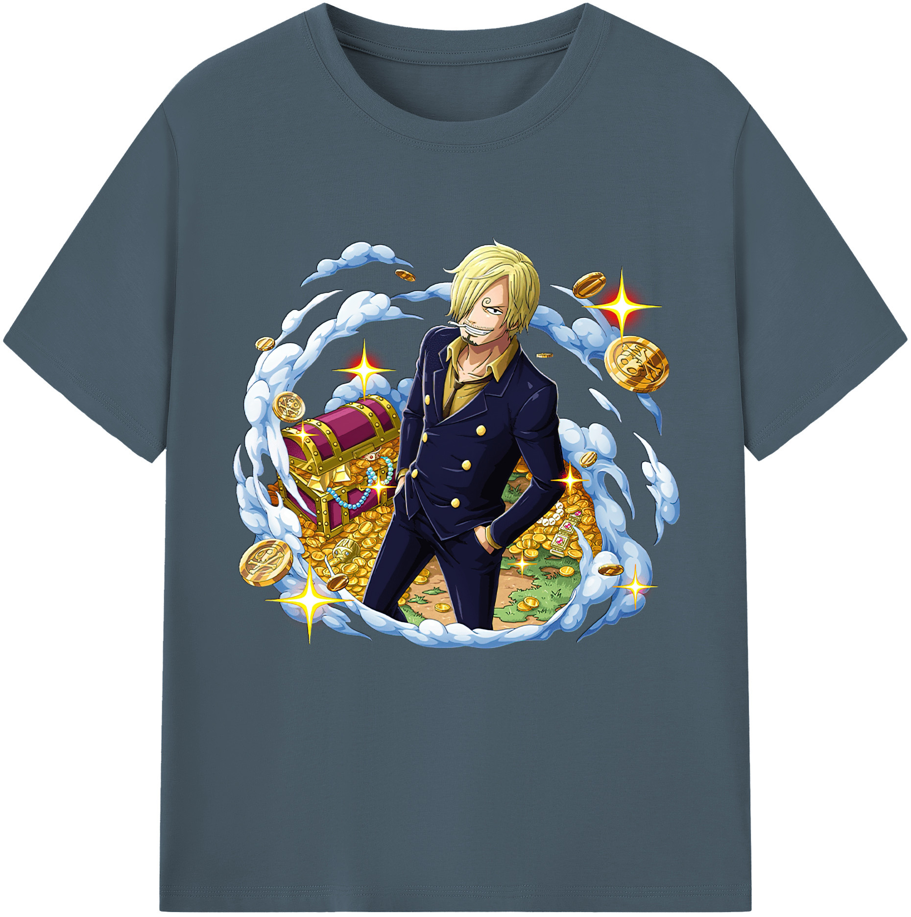 ワンピース サンジ ONE PIECE Sanji 綿100％半袖Tシャツ（フロントプリント）